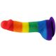 Фалоімітатор з мошонкою Pride Dildo Silicone Rainbow, 14,5х4 см
