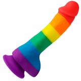 Фалоімітатор з мошонкою Pride Dildo Silicone Rainbow, 14,5х4 см