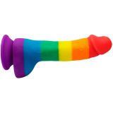 Фалоімітатор з мошонкою Pride Dildo Silicone Rainbow, 14,5х4 см