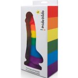 Фалоімітатор з мошонкою Pride Dildo Silicone Rainbow, 14,5х4 см