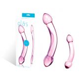 Подвійний фалоімітатор Glass Double Trouble Purple Dildo, 18,5х3, 5 см