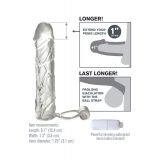 Вібронасадка для збільшення члена Fx Vibrating Super Sleeve, +2,5 см