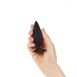 Силіконова анальна пробка Miss V - Heartbreaker Velvet Black, 9,5х3, 1 см