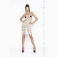 Бодистокинг Passion BS033 white, платье-сетка на бретелях, прозрачное