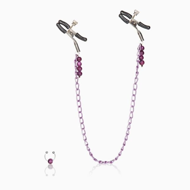 CalExotics Purple Chain Nipple Clamps зажимы для сосков