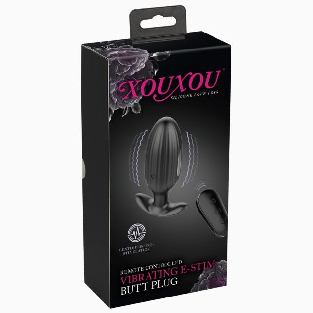 Анальна пробка - XouXou Vibrating E-Stim Butt Plug