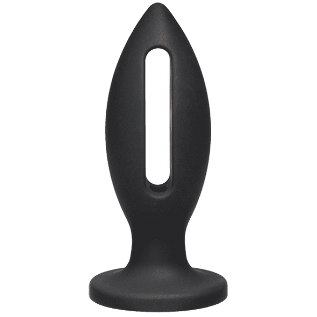 Doc Johnson Kink Lube Luge Premium Silicone Plug 4" - силиконовая анальная пробка, 9х3,81 см (черный)