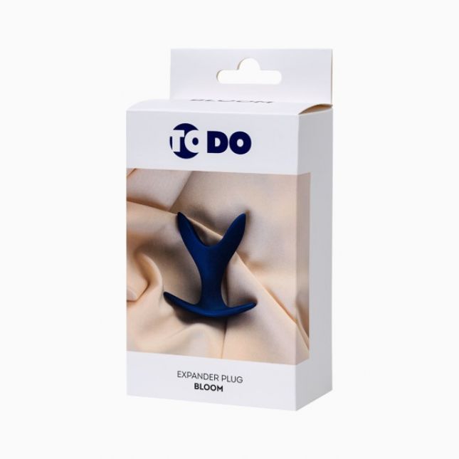 Расширяющая анальная пробка ToDo By Toyfa Bloom, силикон, синяя, 8,5 см, ø 4,5 см