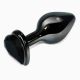 Анальна пробка - Rosebud Heart Metal Plug, чорний