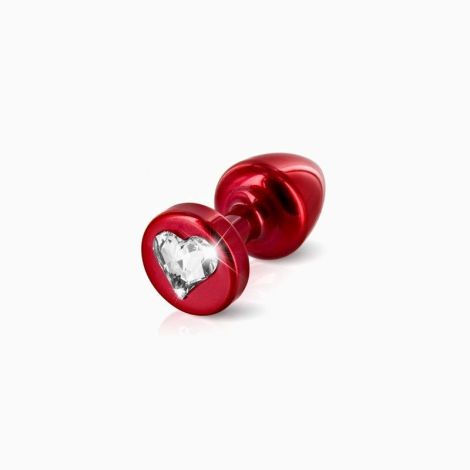 Анальна пробка із стразом Diogol Anni R Heart Red Кристал 30мм