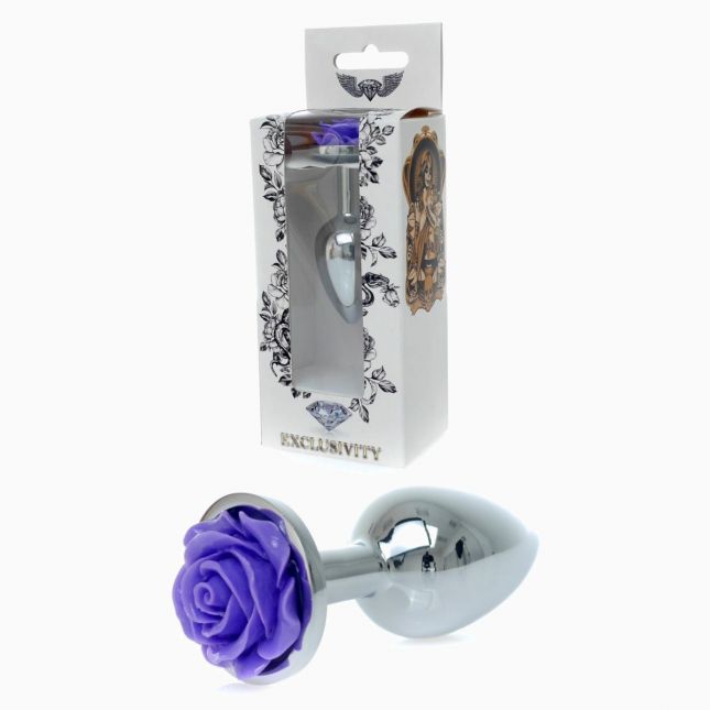 Анальна пробка - Jewellery Silver Rose Plug Purple Анальна пробка - Jewellery Silver Rose Plug Purple