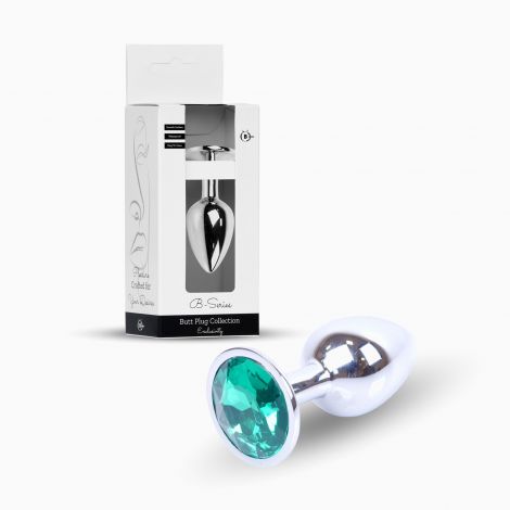 Анальна пробка - Jewellery Silver Plug Green