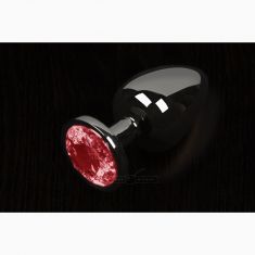 Пікантні штучки, Маленька графітова анальна пробка з кристалом - 6Х2, 5 см