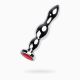 Silver anal plug TOYFA Metal with red round-shaped gem, length 12,2 cm, diameter 2-2,5 cm, weight 14