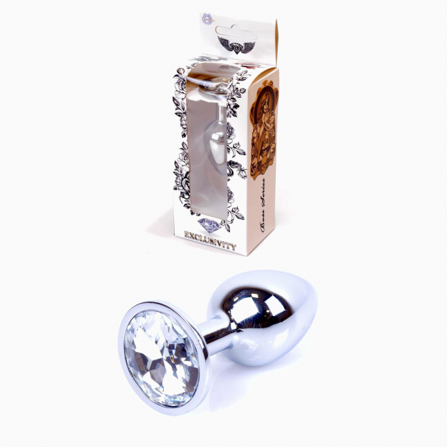 Анальна пробка - Jewellery Silver Plug Clear