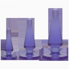 Набір анальних пробок Doc Johnson Crystal Jellies Anal - Purple, макс. діаметр 2см - 3 см - 4 см