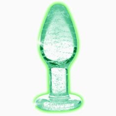 Анальна пробка - Glow in the dark glass anal plug