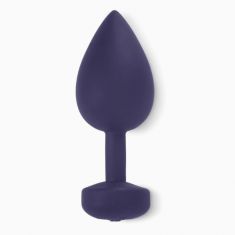 Gvibe Gplug - Большая дизайнерская анальная пробка с вибрацией, 10.5х3.9 см (синий)