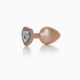 Анальна пробка - Jewellery Pearl Gold Heart Plug Clear M