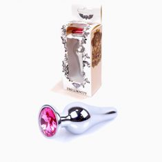 Анальна пробка - Jewellery Silver Long Plug Pink