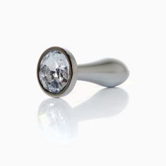 Анальна пробка - Jewellery Silver Plug Clear S