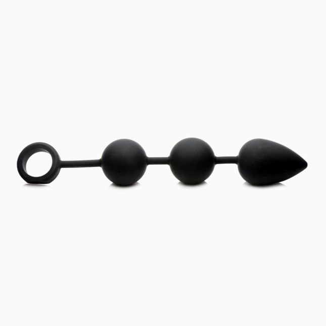 Tom of Finland Weighted Anal Ball Beads - анальные шарики,(черный) 31,5х5,7см