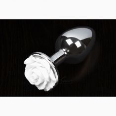 Пикантные Штучки Rose Large - большая анальная пробка, 8.5х4 см (белый) Пикантные Штучки Rose Large - большая анальная пробка, 8.5х4 см (белый)