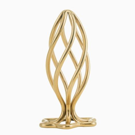 Металева анальна пробка LOCKINK SEVANDA Hollow Spiral Golden, L, золотиста, діаметр 3,9 см