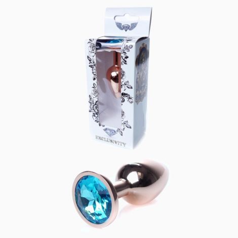 Анальна пробка - Jewellery Red Gold Plug Light Blue
