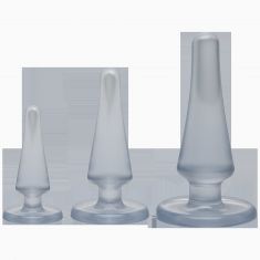Набір анальних пробок Doc Johnson Crystal Jellies Anal - Clear, макс. діаметр 2см - 3 см - 4 см