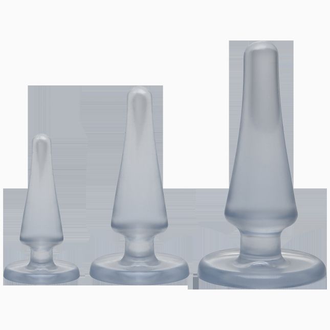 Набір анальних пробок Doc Johnson Crystal Jellies Anal - Clear, макс. діаметр 2см - 3 см - 4 см