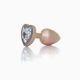 Анальна пробка - Jewellery Pearl Gold Heart Plug Clear S