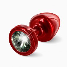 Анальная пробка со стразом Diogol ANNI round red Карбонадо 25мм