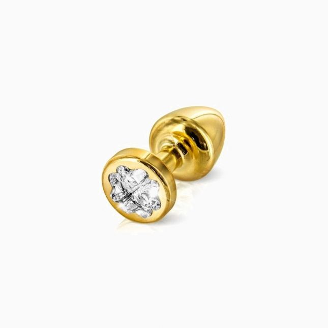 Анальна пробка із стразом Diogol Anni R Clover Gold Кристал 25мм