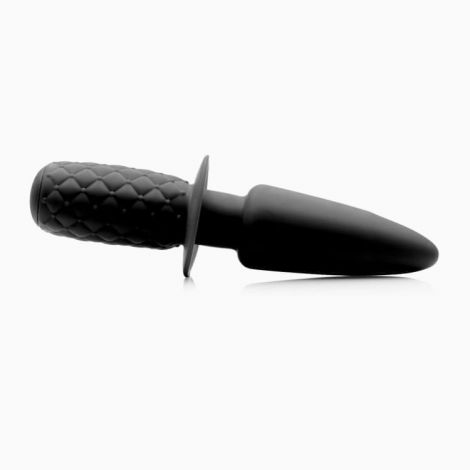 The Plug 10x Silicone Vibrating Thruster - анальний вібратор з руків'ям, 18.4х3.8 см