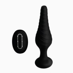 Silicone Vibrating Anal Plug with Remote Control - анальна пробка з дистанційним управлінням, 14.6х3.9 см