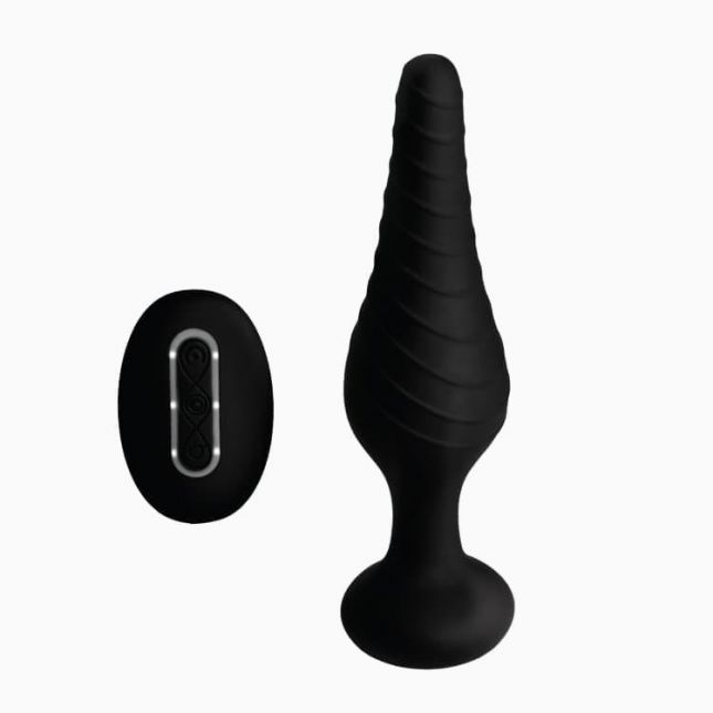 Silicone Vibrating Anal Plug with Remote Control - анальна пробка з дистанційним управлінням, 14.6х3.9 см