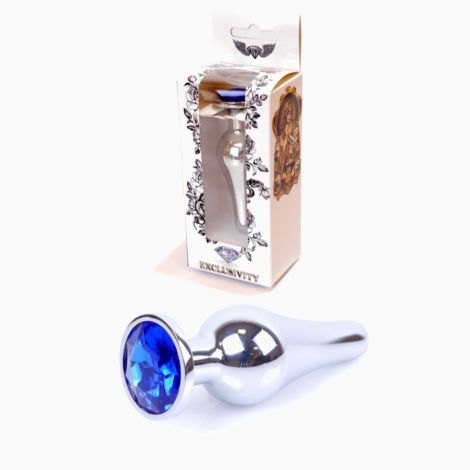 Анальна пробка - Jewellery Silver BUTT PLUG- Dark Blue