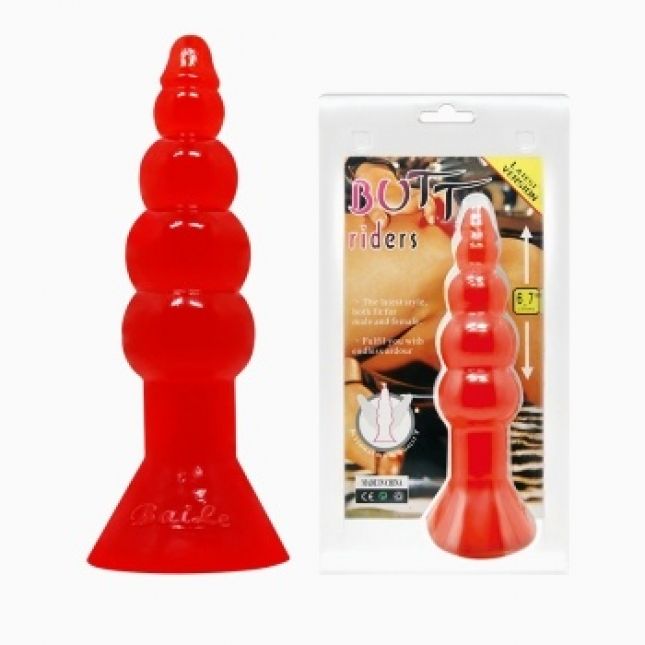 Анальна пробка - Butt Plug PVC, червона