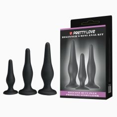 Анальні пробки - Pretty Love Begginer's Mini Anal Kit Black
