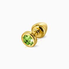Анальна пробка із стразом Diogol Anni R Clover Gold Смарагд 25мм