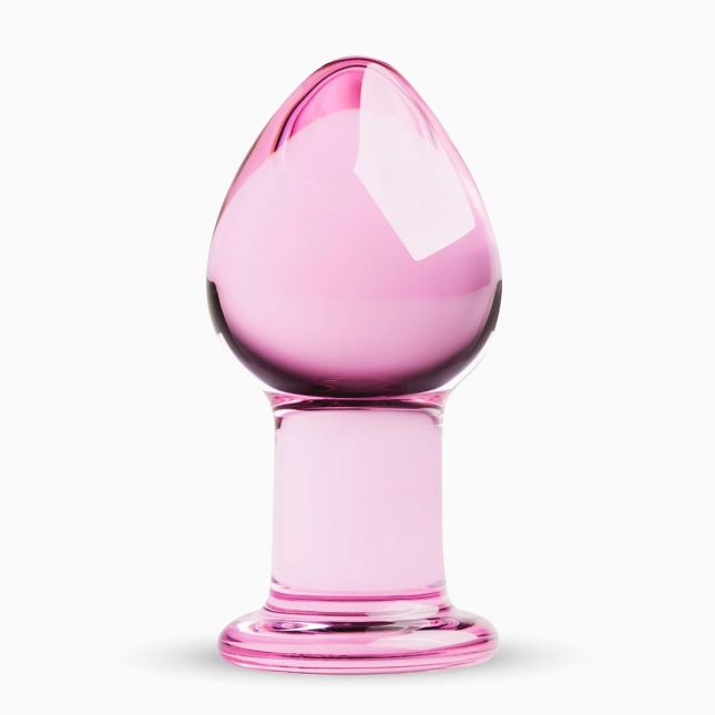 Рожева анальна пробка зі скла Gildo Pink Glass Buttplug