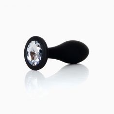 Анальна пробка - Jewellery Silicone Black Plug L Clear