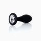Анальна пробка - Jewellery Silicone Black Plug L Clear