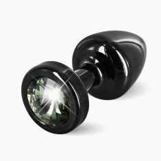 Анальная пробка со стразом Diogol ANNI round black Карбонадо 25мм