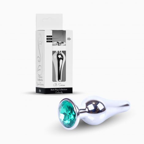Анальна пробка - Jewellery Silver BUTT PLUG- Green