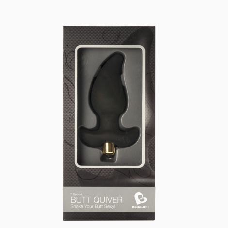 Анальний вібростимулятор Rocks Off Butt Quiver Black, стимуляція простати, макс. діаметр 4,3 см