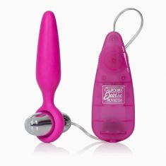 Анальная вибро-пробка Booty Call Booty Glider, 9,5Х2,5 см (розовый)