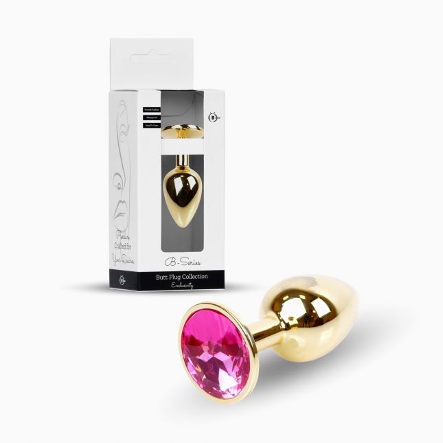 Анальна пробка - Jewellery Gold Plug Pink