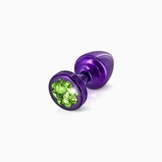 Анальна пробка із стразом Diogol Anni R Clover Purple Смарагд 25мм